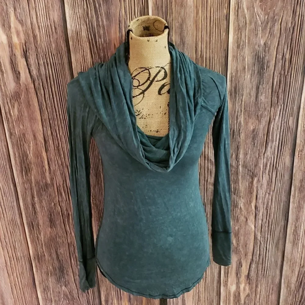 3 for $25 Free People Cowl Neck Long Sleeve Top Sz XS